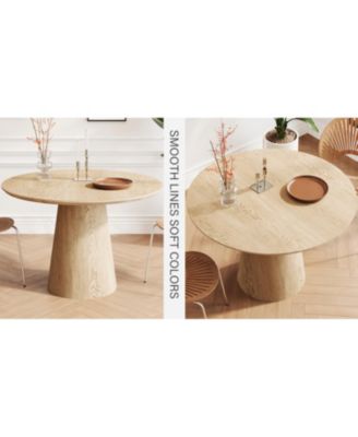 43" Round Wood Dining Table - Modern Minimalist