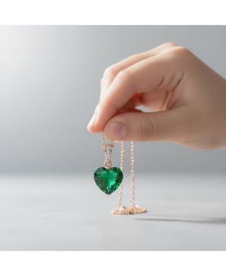 Women's Dazzling Heart-Shaped Cubic Zirconia Pendant Necklace