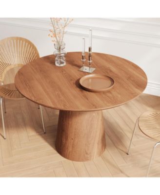 43" Round Wood Dining Table