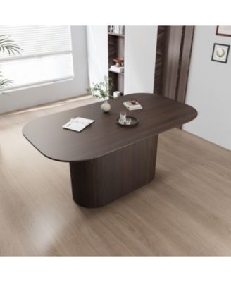 63" Brown MDF Dining Table (4-8 Person)