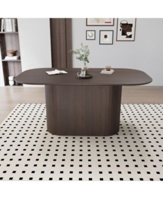 63" Brown MDF Dining Table (4-8 Person)