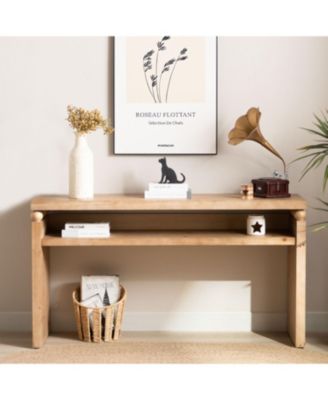 Rustic Console Table with Shelf