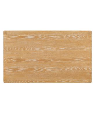 Retro 7-Piece Dining Table Set for 6 with Upholstered Chairs (Natural)