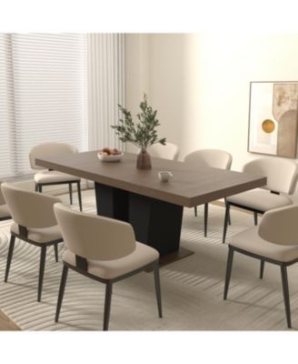 Extendable Dining Table, 4-10 People, Black Pedestal Base