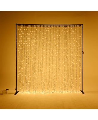 40x10 Ft Commercial Twinkle Curtain String Light 1920 LED 120V Steel Cable for Event Wedding Party Holiday Decor