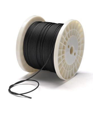 500-ft 1/8" T316 Stainless Steel Cable 7x7 Wire Rope for Deck Railing - Black