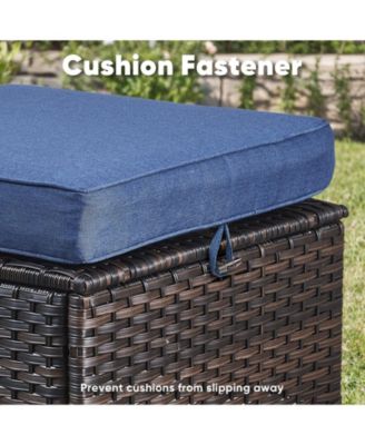 Gymojoy Crescent Swivel Glider All-Weather PE Wicker Patio Conversation Set with Olefin 6 In. Thick Cushions/Sofa (5-Piece)