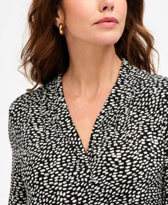 Women's Printed 3/4 Sleeve V-Neck Knit Top