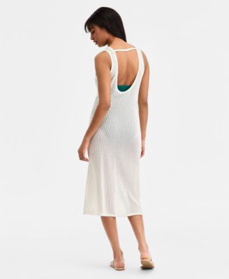 Juniors' Low-Back Midi Dress Swim Cover-Up