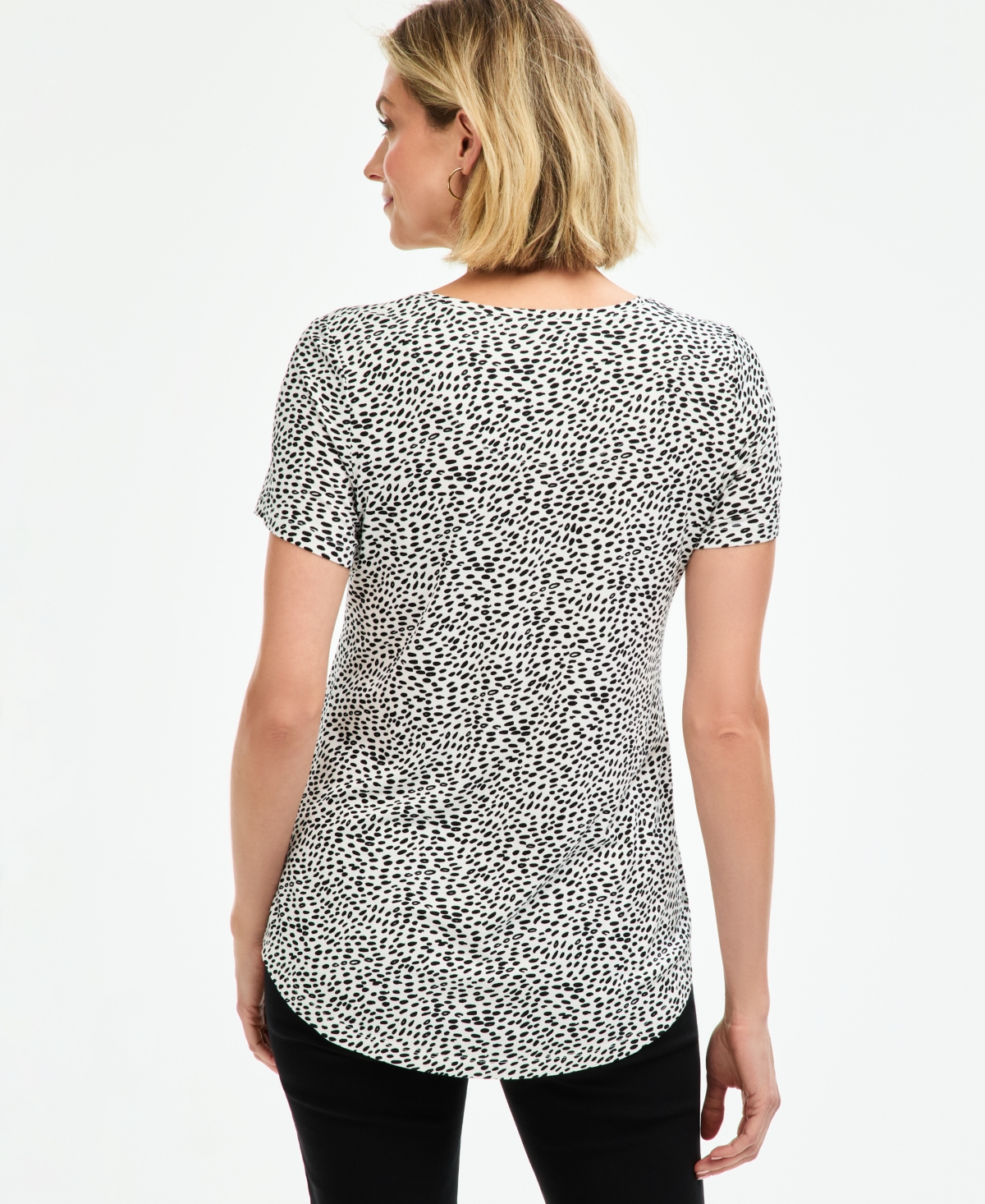 Jm Collection Women's Printed 3/4 Sleeve V-Neck Knit Top, Macy's Exclusive