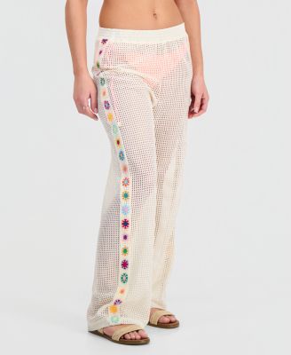 Women's Crochet Inset Cover-Up Swim Pants