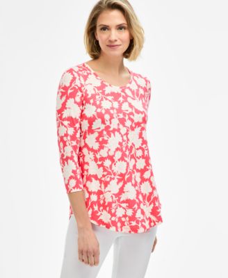 Women's Scoop-Neck 3/4-Sleeve Knit Top