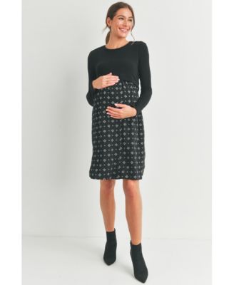Women's Long Sleeve Empire Waist Maternity Nursing Dress