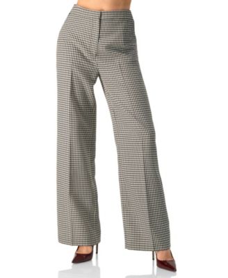 Women's Checkered Wide-Leg Trousers With Side Stripe