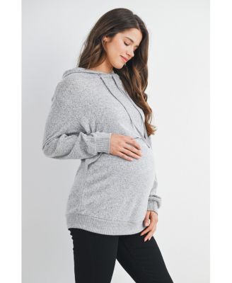Maternity Double Layer Long Sleeve Nursing Hoodie