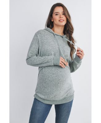 Maternity Double Layer Long Sleeve Nursing Hoodie