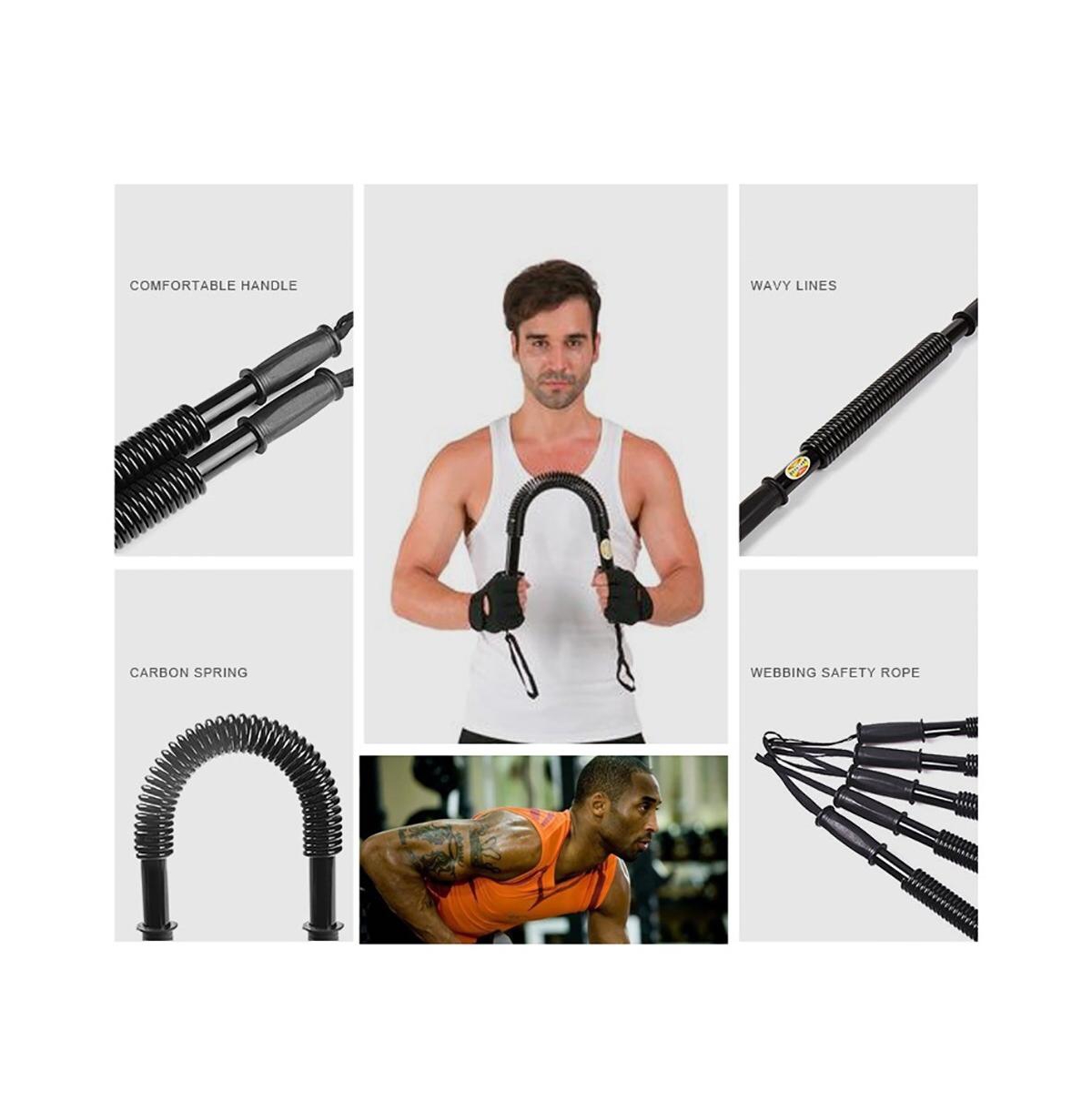 Artudatech 88lb Spring Barbell, Portable Home Gym for a Safe & Effective Chest, Arms and Shoulders Workout