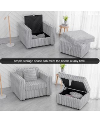 44.9" Modular Sofa Comfortable & Stylish (Matches 30.7" Ottoman