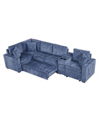 L-Shaped Convertible Sofa Bed with Storage