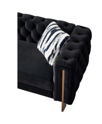 + 84.25"W + Velvet + Tufted + Sofa