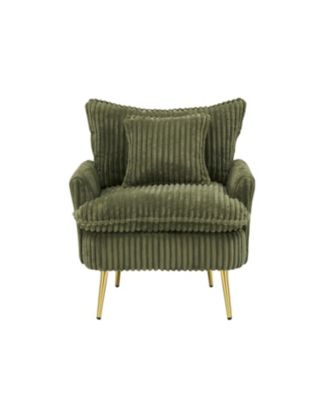 Streamdale Green Corduroy Accent Chair - Apartment, Office, Living Room