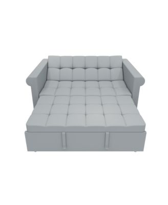 Streamdale Velvet Loveseat Sofa Bed - Gray Pull-Out Sleeper Couch