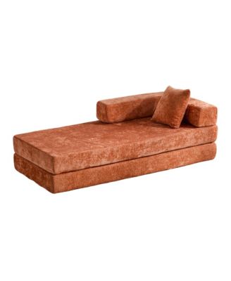  Convertible Floor Sofa Bed with Pillow & Armrest