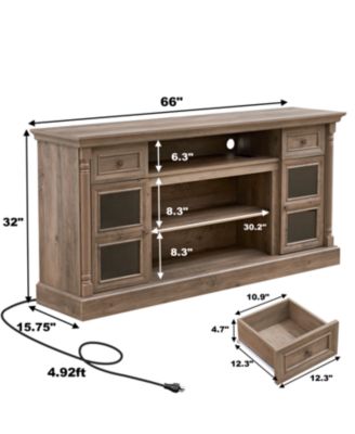 Streamdale Farmhouse Fireplace TV Stand, 70-inch Entertainment Center with LED