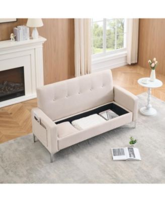 57" Beige Sofa with Storage - Living Room, Apartment, Home Office