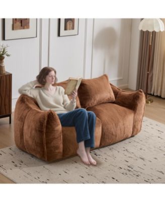 Giant Bean Bag Couch, Ultra Soft Fluffy Loveseat Sofa