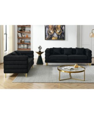 + 2-seater Combination sofa.BLACK teddy