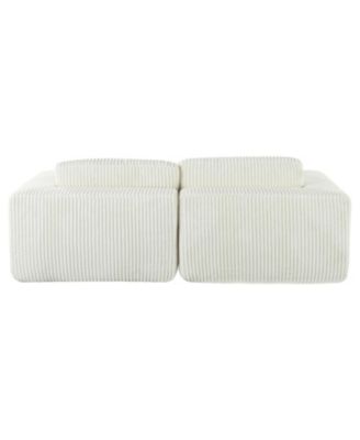 Corduroy Sofa Bed with Pillows