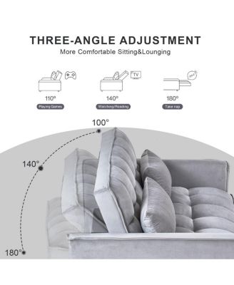 3-in-1 Pull-Out Sleeper Sofa Bed, Convertible Velvet Loveseat with Adjustable Backrest-Maison Boucle