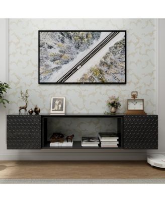 67" Wall-Mounted TV Stand with Storage