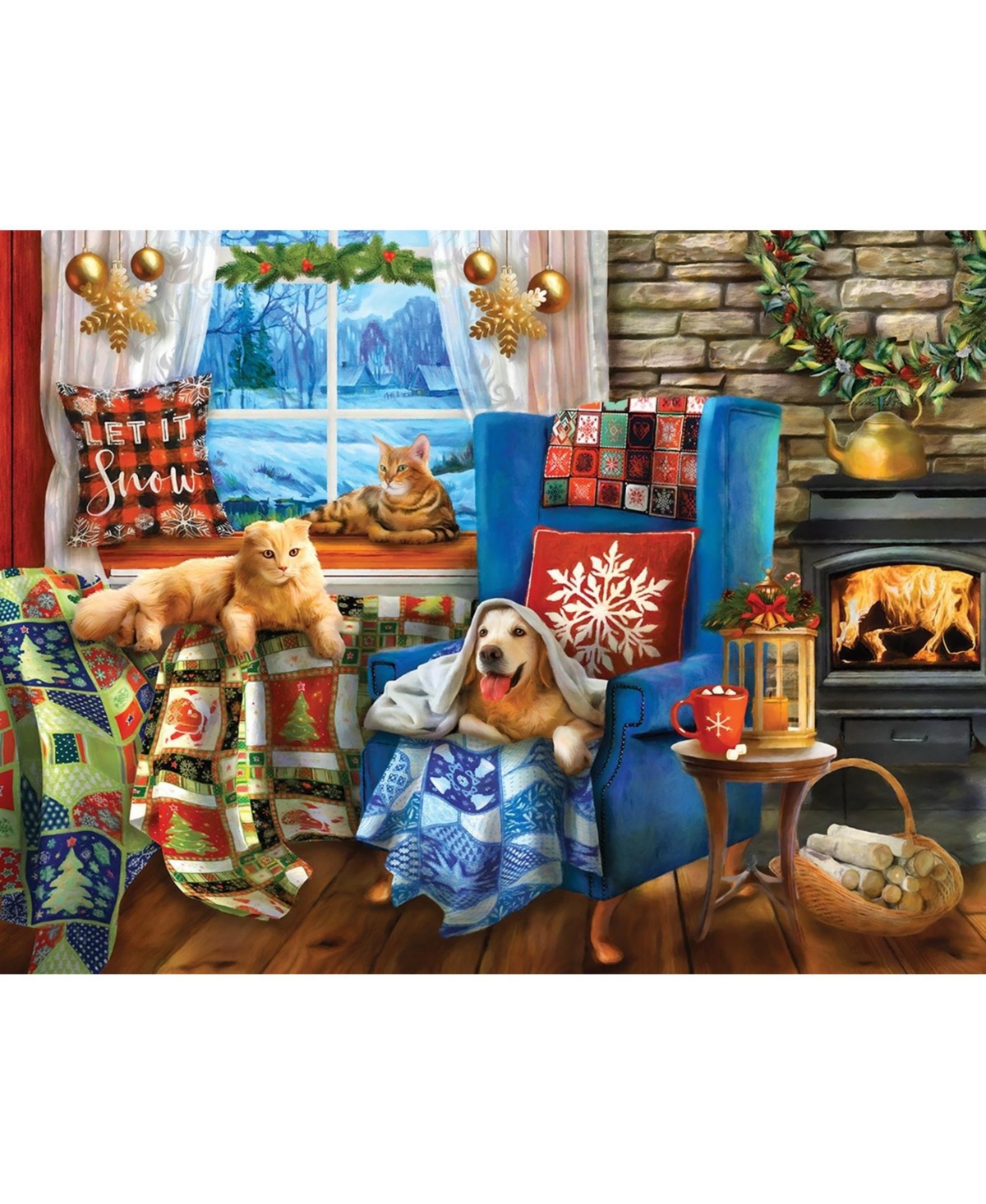 SunsOut Nice and Cozy 500 piece Jigsaw Puzzle for Adults Christmas