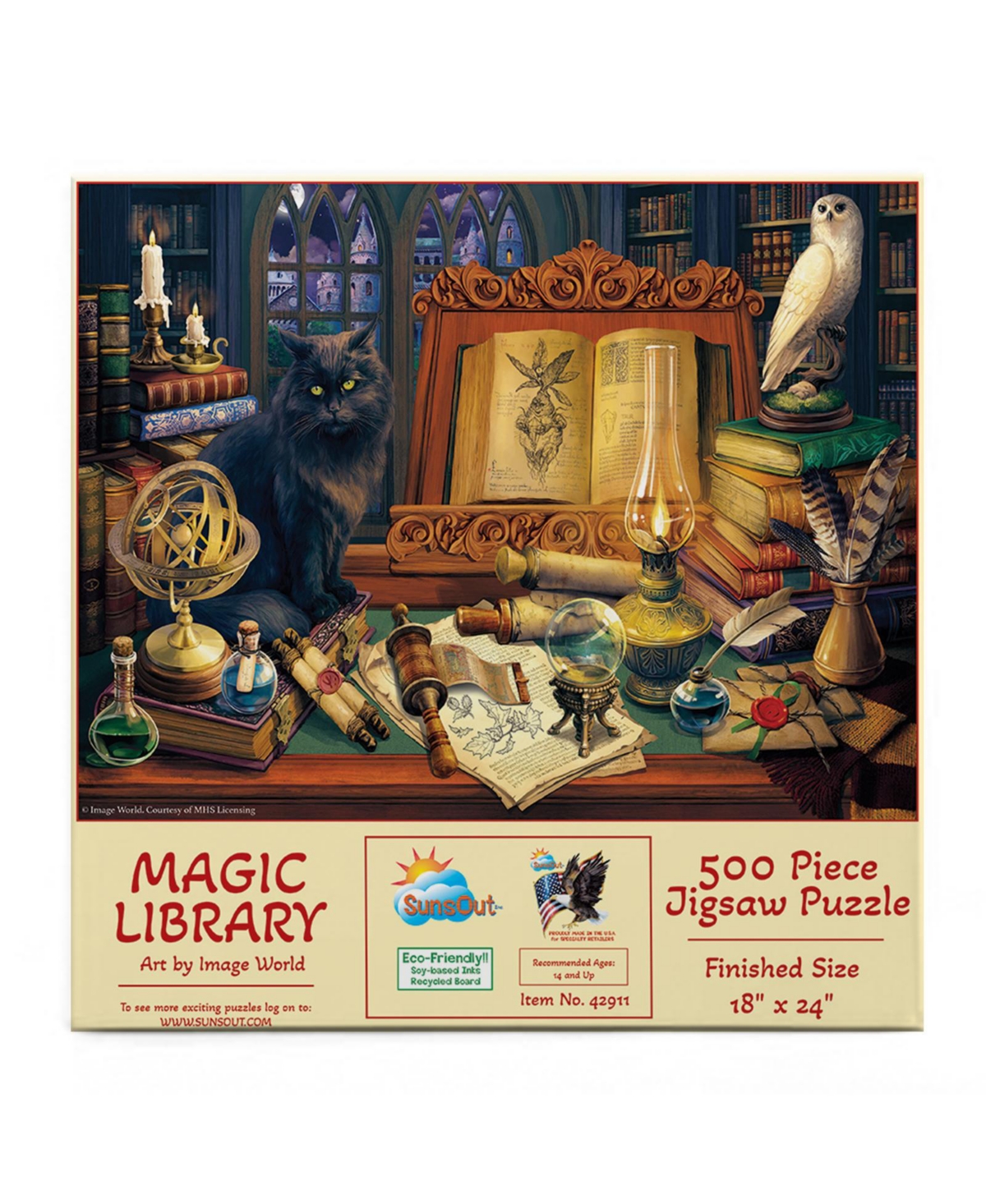 SunsOut Magic Library 500 piece Jigsaw Puzzle for Adults