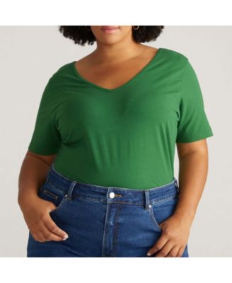 Plus Size Double V Tee