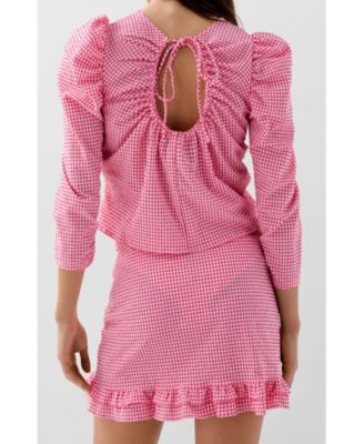 Women's Vichy Front Gather Shirt