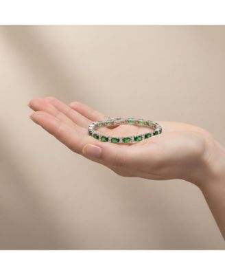 Elegant Plated Oval-cut CZ Tennis Bracelet