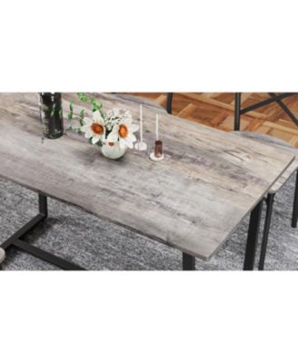  Four-piece set table and chair with backrest, industrial style, solid structure