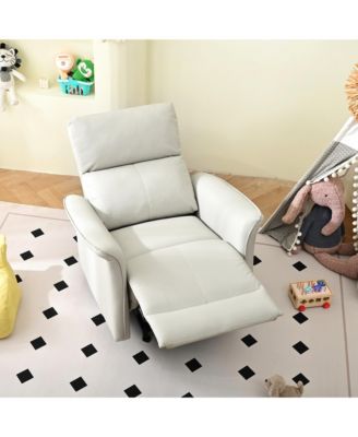  PU Leather Rocking Recliner Chair - Light Gray