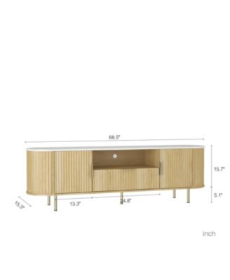 TV Cabinet with LED Lights & Storage for 55+ Inch TVs