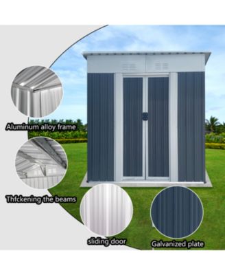 Streamdale 5FTx3FT Pent Roof Grey Outdoor Tool Bike Storage Garden Shed Tool House