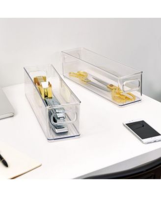 Set of 6 Plastic Stackable Fridge Bin with Handles