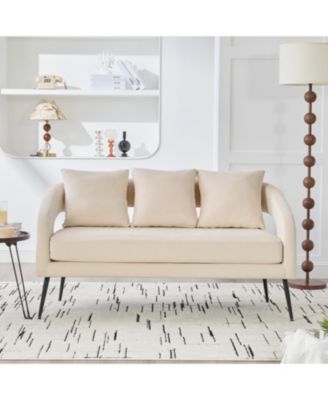 Velvet Loveseat Settee with Pillows