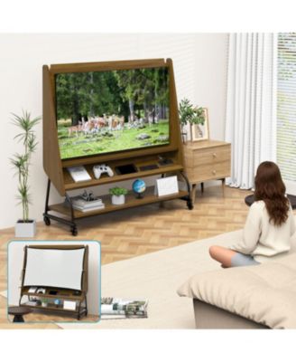 Streamdale Mobile TV Stand with Mount & Projector Screen for 32-50" TVs