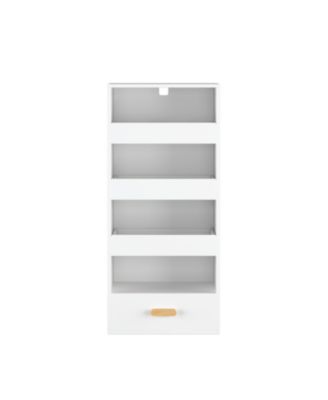 Streamdale 4-Tier Freestanding Bookshelf with 3 Sliding Drawers and 1 Bottom Drawer