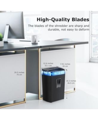 12-Sheet Crosscut Shredder, P-4, 5.5Gal Bin, Shreds Paper/Cards/Mail/Staples, Heavy-Duty, Home Office