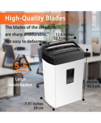 Crosscut Shredder, 12-sheet, P-4 Security, 5.5Gal Bin, Heavy-Duty, Shreds Paper, Credit Cards, Mail & Staples
