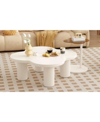 Modern Irregular Coffee Table Set with Glass Top